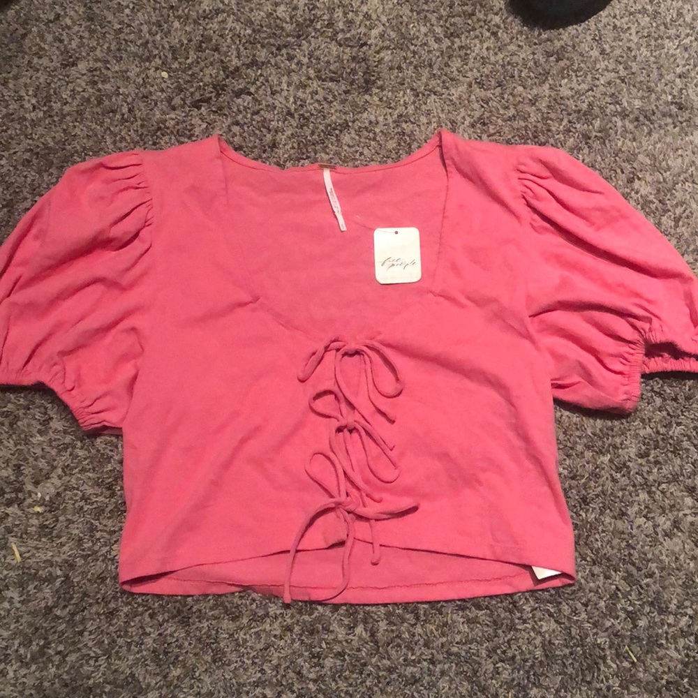 FREE PEOPLE pink cropped top